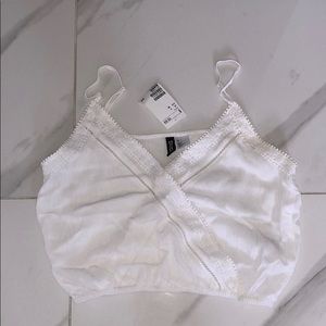 Cropped white tank top